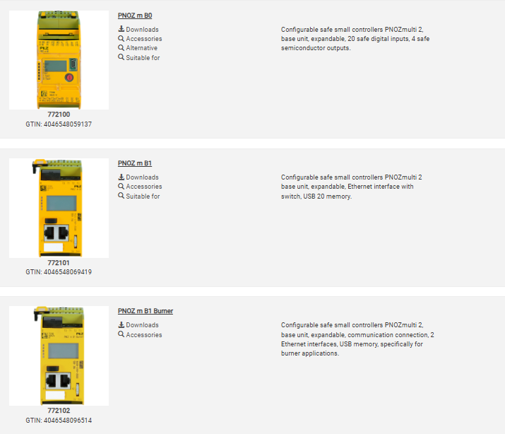 Small controllers PNOZmulti 