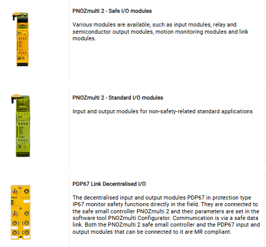 Small controllers PNOZmulti 
