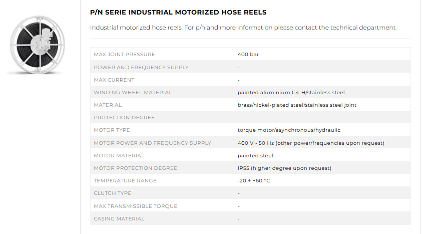 Industrial hose and cable reels