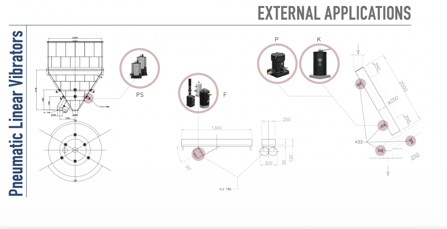 PNEUMATIC LINEAR VIBRATORS