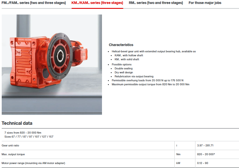 Gear units for agitators and mixing plants