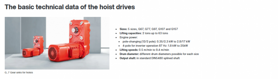 Gear units for hoists