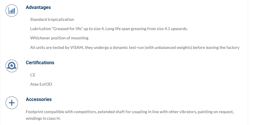 VISAM Electric Motovibrators Range