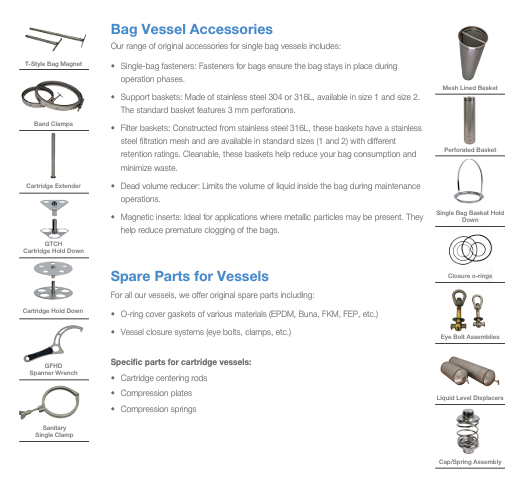 Cartridge/Bag Vessels and Accessories