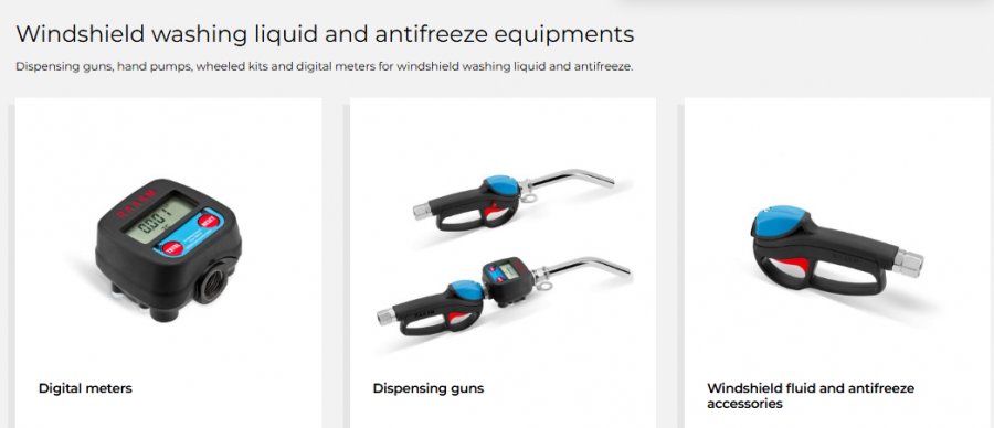 Windshield washing liquid and antifreeze equipments